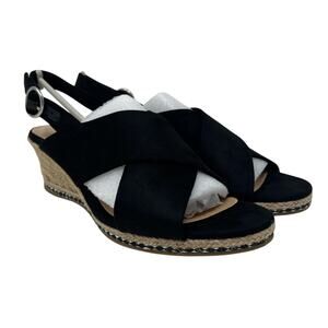 Bella Vita Nadette II Black Faux Suede Espadrille Sandals 9